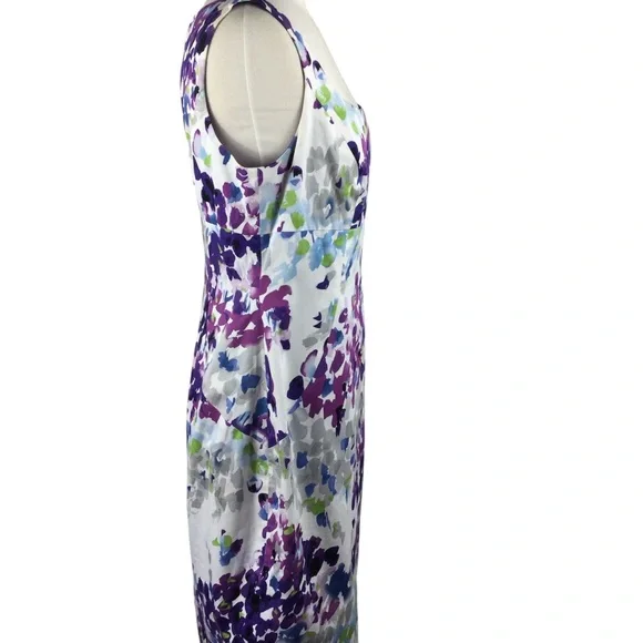 Muse Purple Floral Sleeveless Dress, Size 8 - Picture 3 of 8